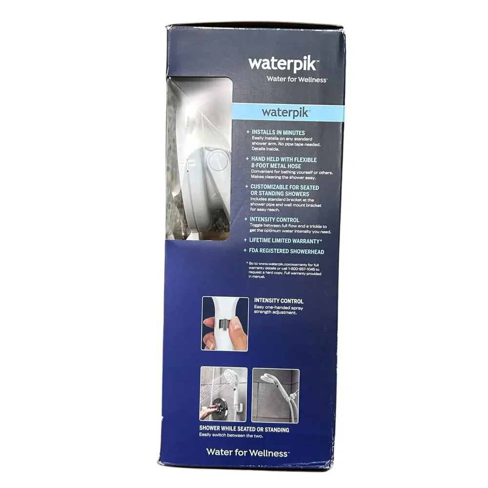 Waterpik Pivoting Showerhead Open Box White Adjustable Powerpulse Bathroom Home